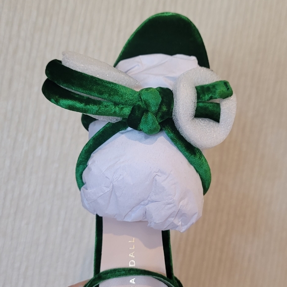 Loeffler Randall Melany Velvet Bow Heeled Platform Sandals - Picture 17 of 17